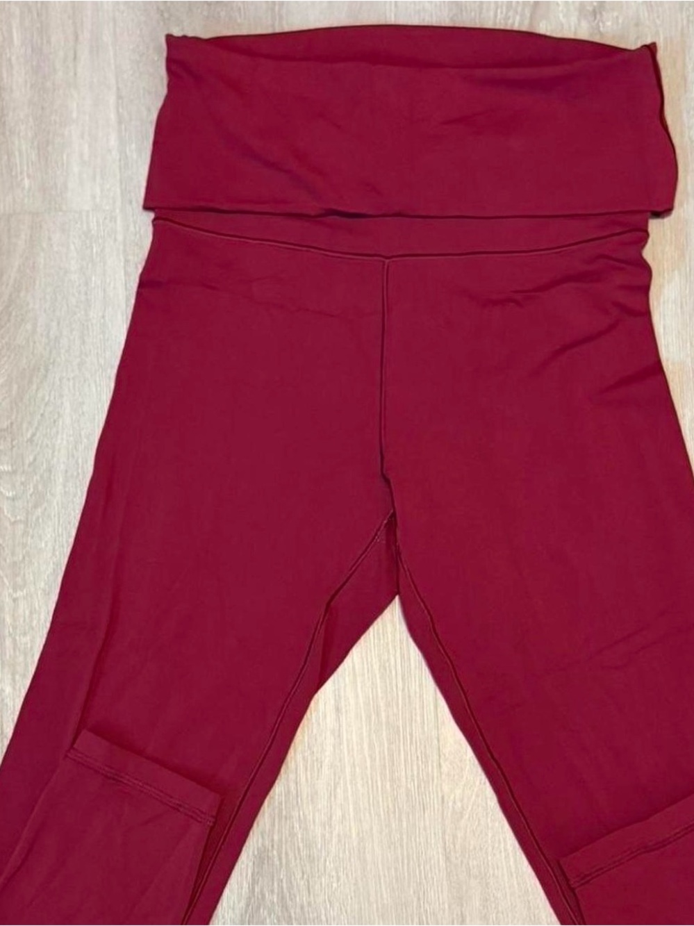 aerie Fold-Over Waist Leggings in Burgundy